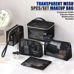 Mesh Cosmetic Bag Makeup Bags Travel Zipper Pouches Home Office Accessories