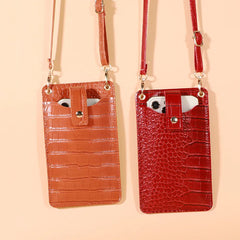 Crocodile Pattern Women PU Leather Shoulder Mini Cell Phone Crossbody Lady Handb