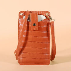Crocodile Pattern Women PU Leather Shoulder Mini Cell Phone Crossbody Lady Handb