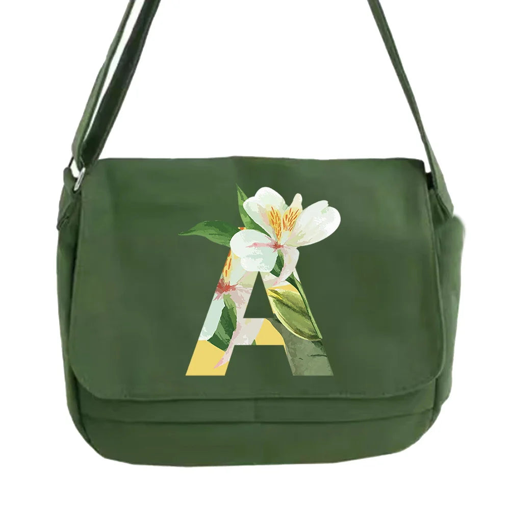 Japanese Floral Pattern Messenger Bag Large Capacity Shoulder Bag