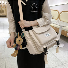 Canvas Messenger Bag with Large Capacity for Women