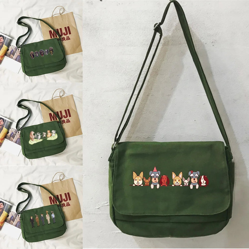 Japanese Messenger Bag Art Print Portable Single-shoulder Bag