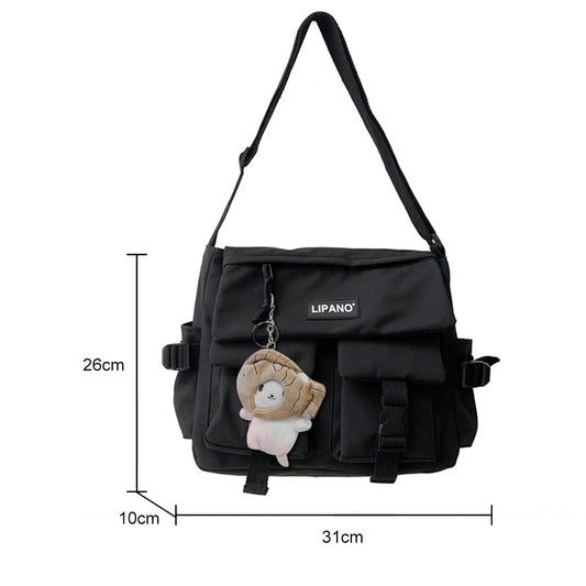 Retro Nylon Messenger Bag Crossbody Shoulder Campus Bag