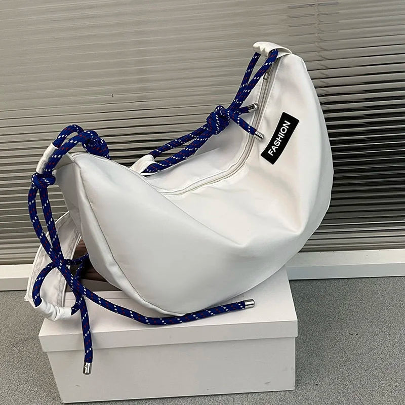 Large Capacity Messenger Bag Shoulder Bag Unisex Nylon Student Commuting Bag
