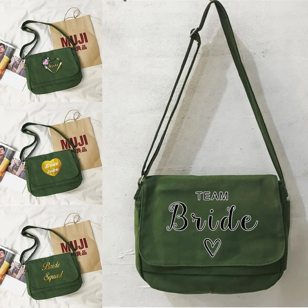 Versatile Messenger Bag with Bride Pattern for College Students