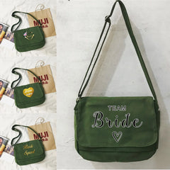 Versatile Messenger Bag with Bride Pattern for College Students