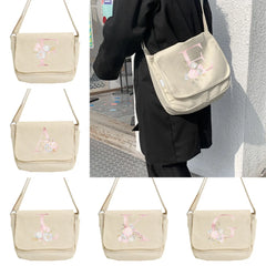 Japanese Harajuku Messenger Bag Pink Flower Pattern