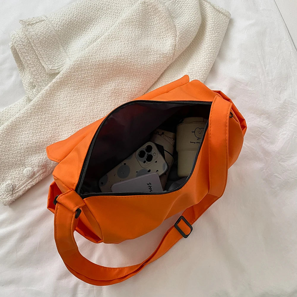 Casual Messenger Shoulder Bag for Women Solid Travel Tote Bag