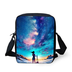 Starry Sky Small Messenger Bag for Girls Boys Zipper Crossbody Sac Femme