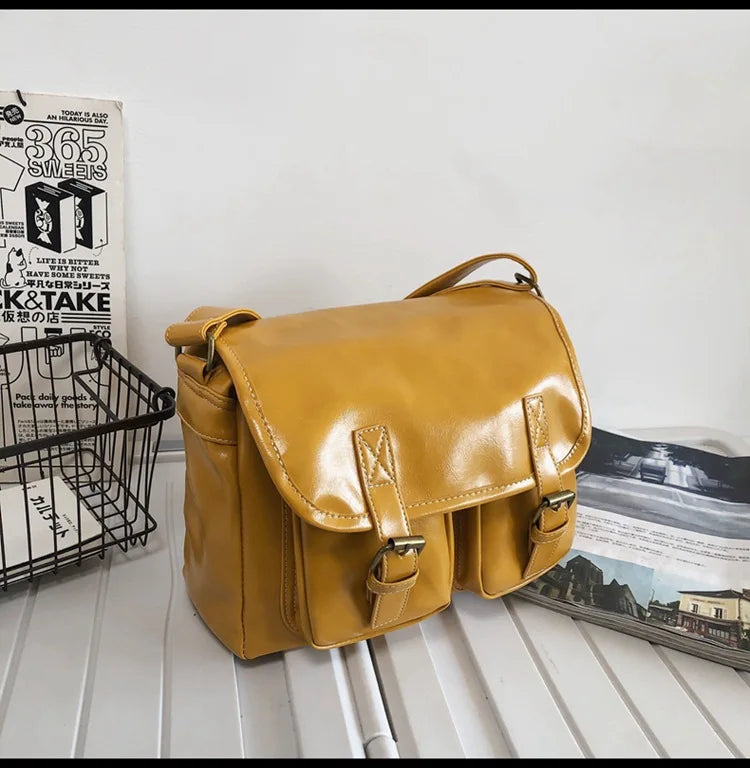 Large Capacity Messenger Bag for Women PU Shoulder Bag Crossbody Bag