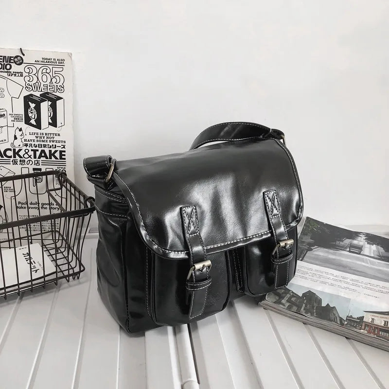 Large Capacity Messenger Bag for Women PU Shoulder Bag Crossbody Bag