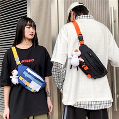 Japanese Style Messenger Bag Unisex Shoulder Satchel Sports Waist Pack
