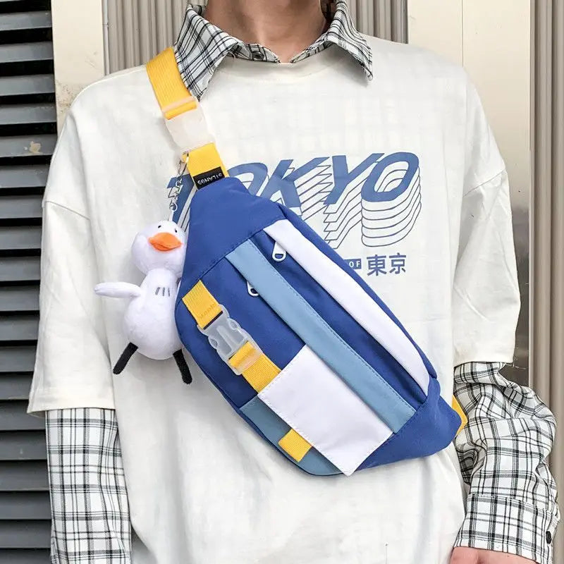 Japanese Style Messenger Bag Unisex Shoulder Satchel Sports Waist Pack
