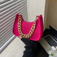 Metal Chain Shoulder Bag Women Diamond Clutch Bags