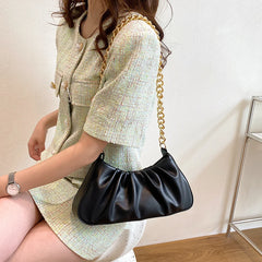Metal Chain Women's Bag Shoulder Bags Soft Leather Women Handbag