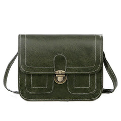 Metal Lock Shoulder Bag Solid Retro Small Square Bag Purses and Handbags