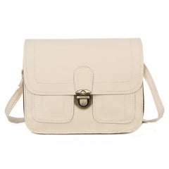 Metal Lock Shoulder Bag Solid Retro Small Square Bag Purses and Handbags