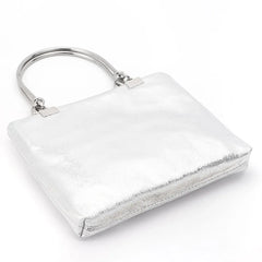 Metal Ring Handle Totes Glossy PU Phone Pouch Purse Handbag