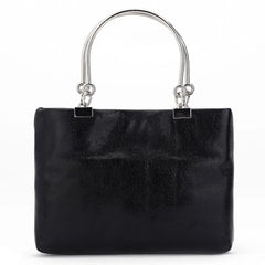 Metal Ring Handle Totes Glossy PU Phone Pouch Purse Handbag