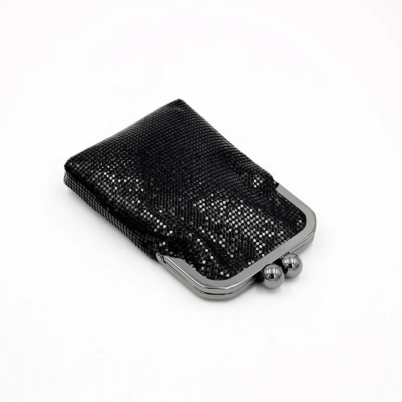 Aluminum Flash Bucket Clutch Bag Evening Party Banquet Shoulder Tote