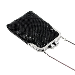 Aluminum Flash Bucket Clutch Bag Evening Party Banquet Shoulder Tote
