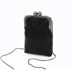Aluminum Flash Bucket Clutch Bag Evening Party Banquet Shoulder Tote