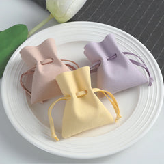 Microfiber Velvet Small Jewelry Gift Bags 7x8cm Drawstring Organizer Pouches