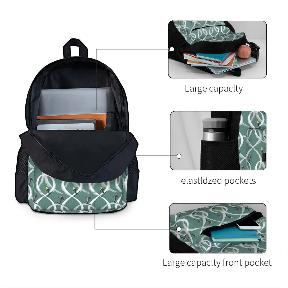 Figure 8 Skiers Backpacks Men Women Unisex Child Feminina Backpack