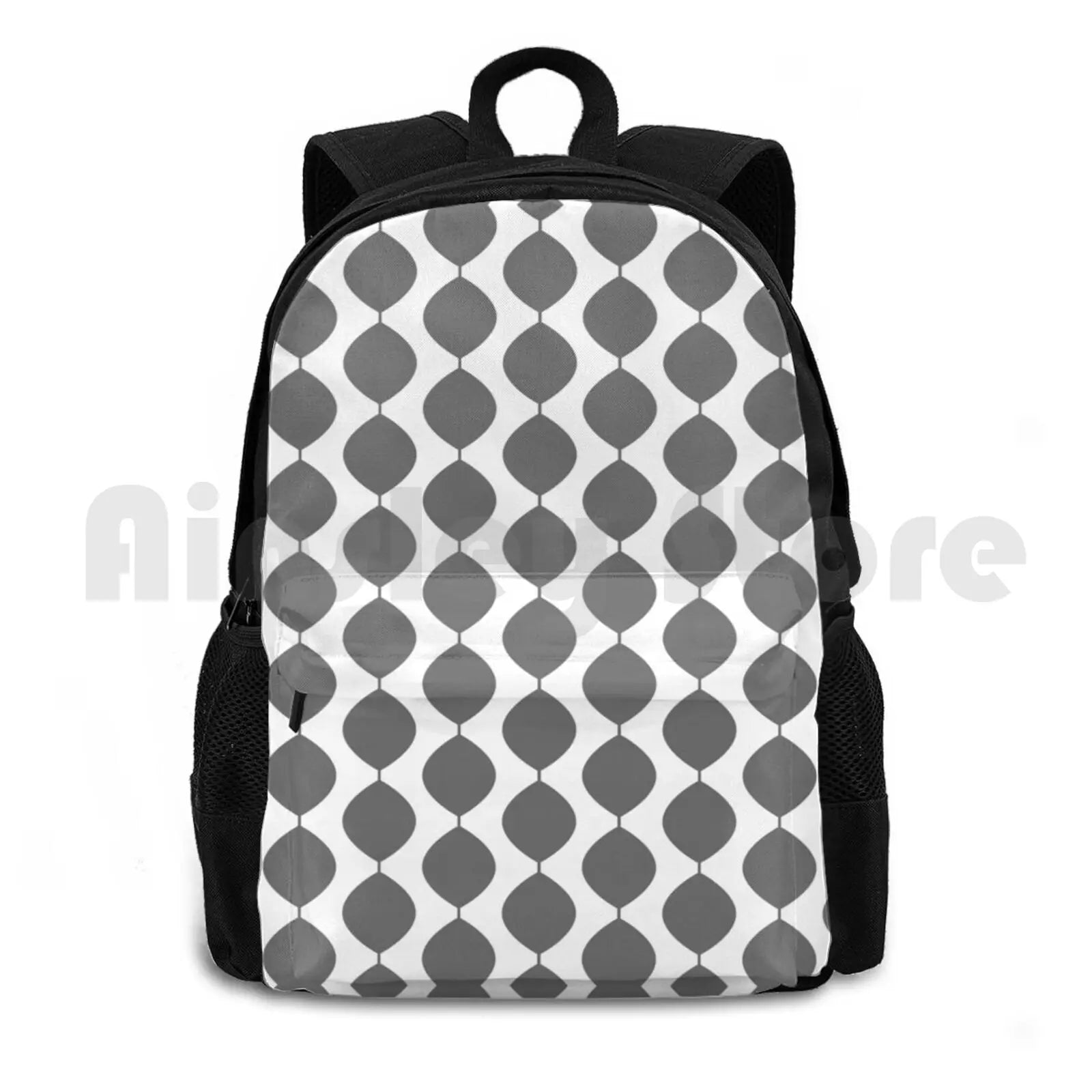Midcentury Modern 60S Waves Pattern Outdoor Backpack