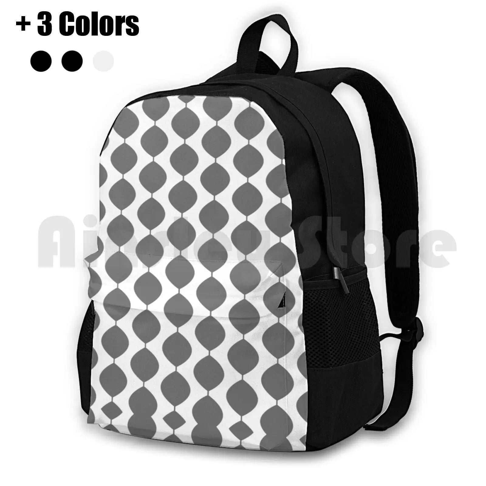 Midcentury Modern 60S Waves Pattern Outdoor Backpack