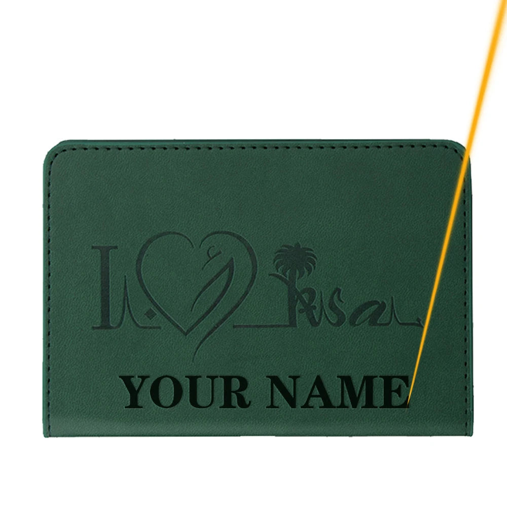 Middle East Passport Cover Engraved Name City Pattern Saudi Arabia Passport