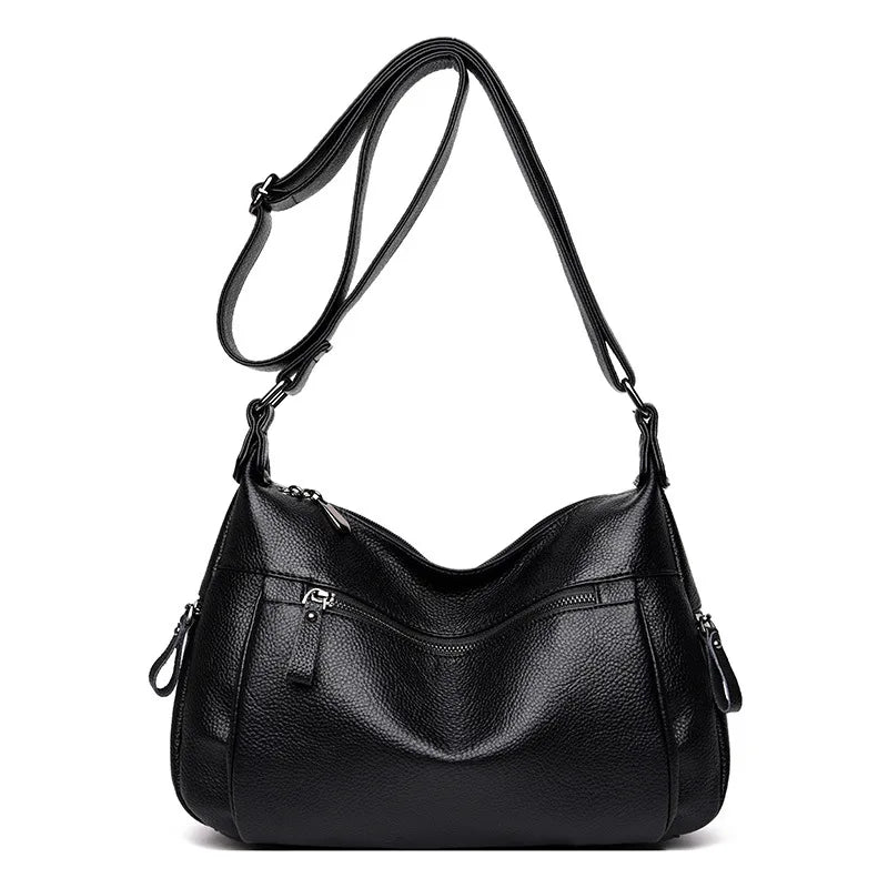 Soft Leather Mother Bag Backpack for Elderly Women