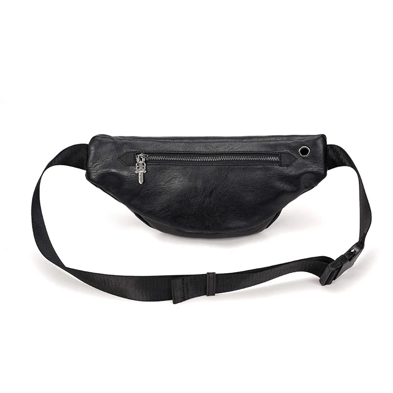 Mihaivin Punk Rivet Men's Waist Pack Pu Leather Chest Bag