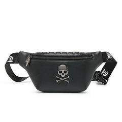 Mihaivin Rock Skull Belt Bag Rivet Chest Bag Waist Bag Women Men Bum Bags