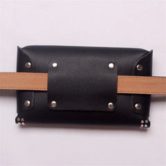Mihaivin Rivet Waist Belt Pack PU Leather Women Bags