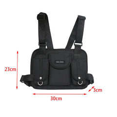 Canvas Backpack Unisex Kanye Chest Rig Hip Hop Streetwear
