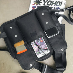 Canvas Backpack Unisex Kanye Chest Rig Hip Hop Streetwear