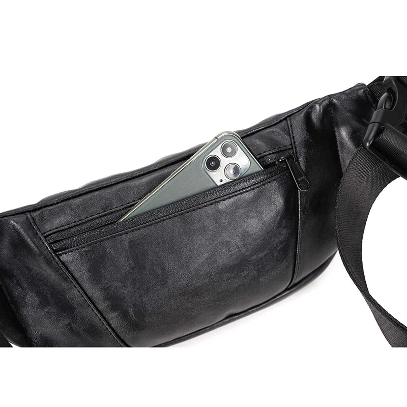 Waterproof Chest Bag Fanny Pack Leather Bum Pouch