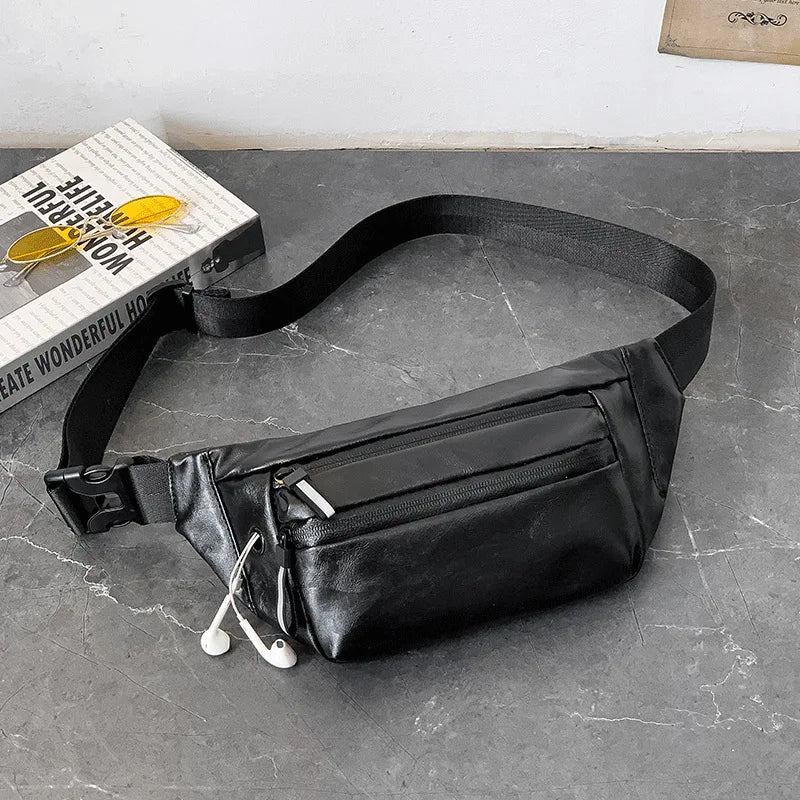Waterproof Chest Bag Fanny Pack Leather Bum Pouch