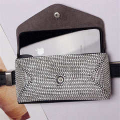 Women's Diamond Belt Bag Fur Fanny Pack Casual Waist Packs