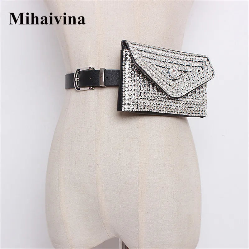 Detachable Fur Fanny Pack Women Waist Bag Belt Bag