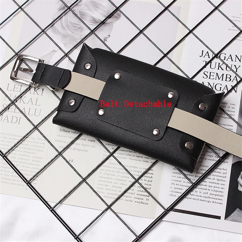 Detachable Fur Fanny Pack Women Waist Bag Belt Bag