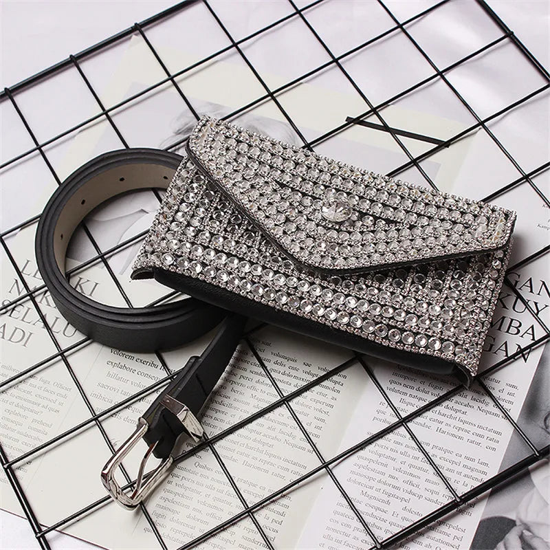 Detachable Fur Fanny Pack Women Waist Bag Belt Bag