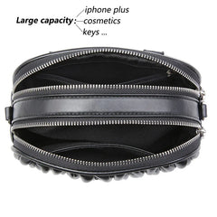 Women Waist Bag Pleated Round Belt Bag Chain Shoulder Bags Female