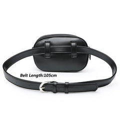 Women Waist Bag Pleated Round Belt Bag Chain Shoulder Bags Female