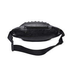 Skull Rivet Chest Bag Hip Bum Waist Belt PU Leather Shoulder Bag