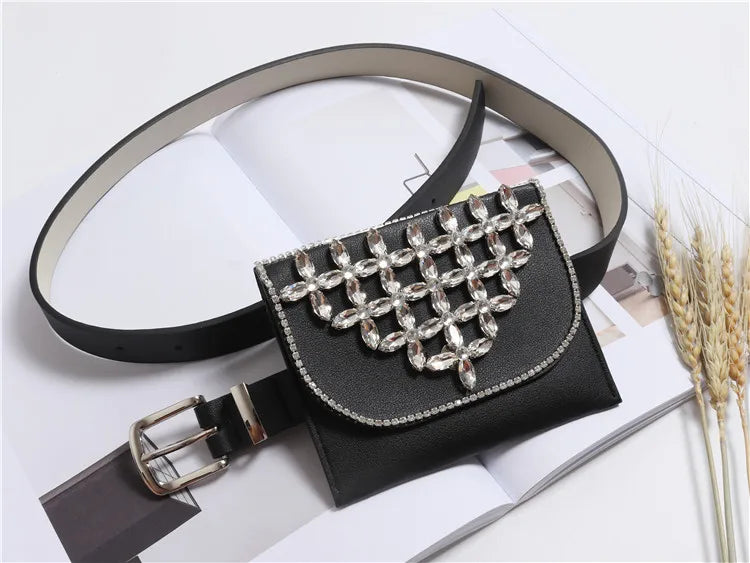 Women's Diamonds Waist Bag Fanny Pack Belt Bag Purse