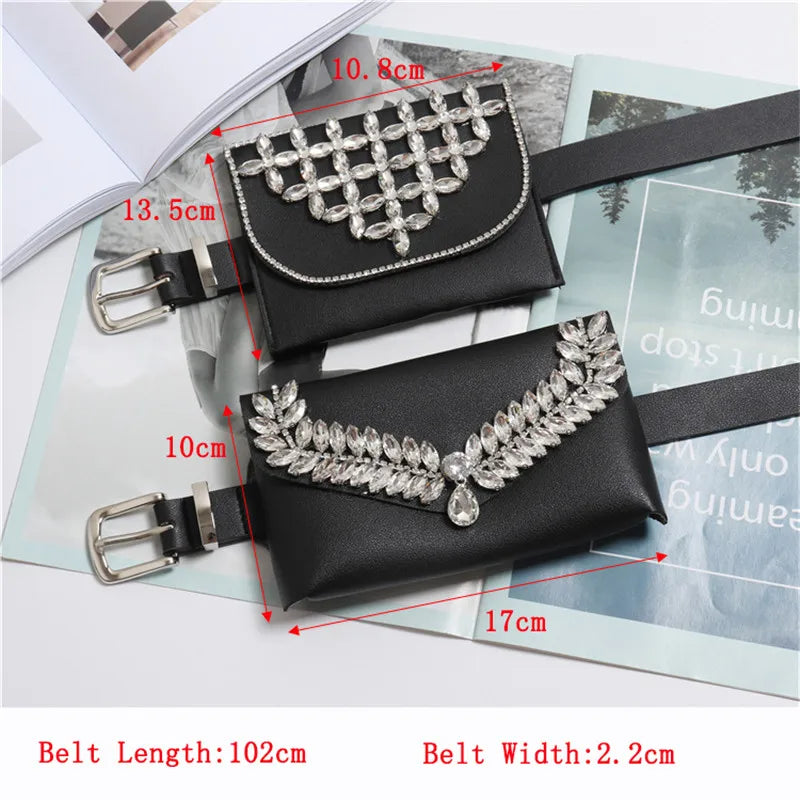Women's Diamonds Waist Bag Fanny Pack Belt Bag Purse