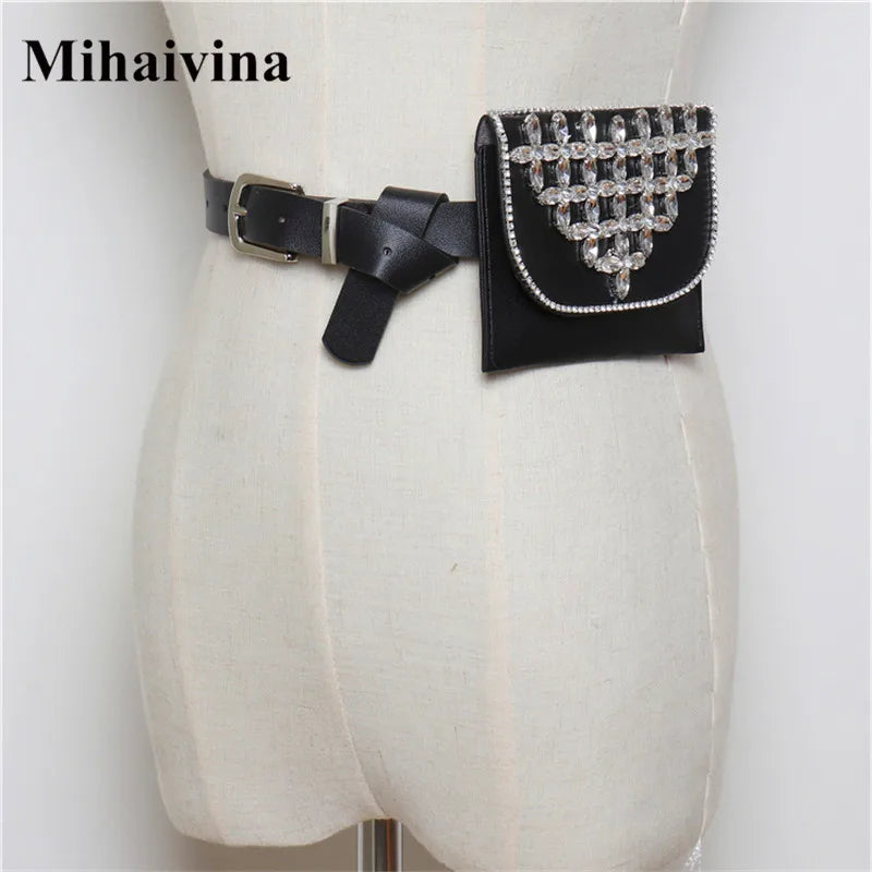 Women's Diamonds Waist Bag Fanny Pack Belt Bag Purse