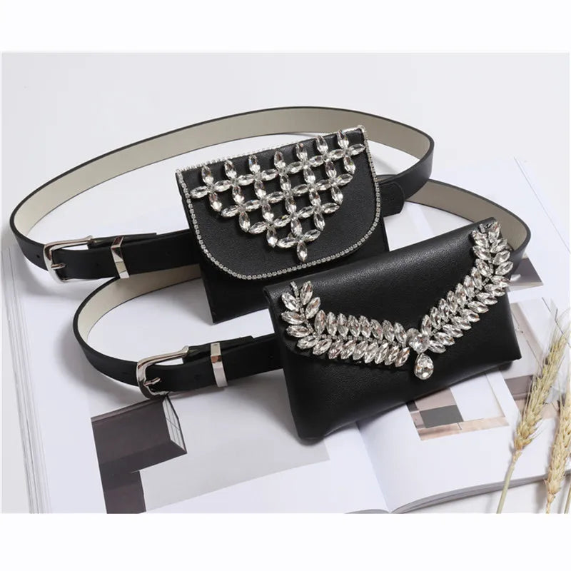Women's Diamonds Waist Bag Fanny Pack Belt Bag Purse